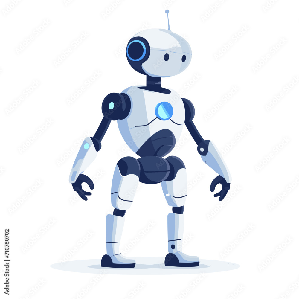 Robot with artificial intelligence on a white background, vector Robot with artificial intelligence on a white background, vector
