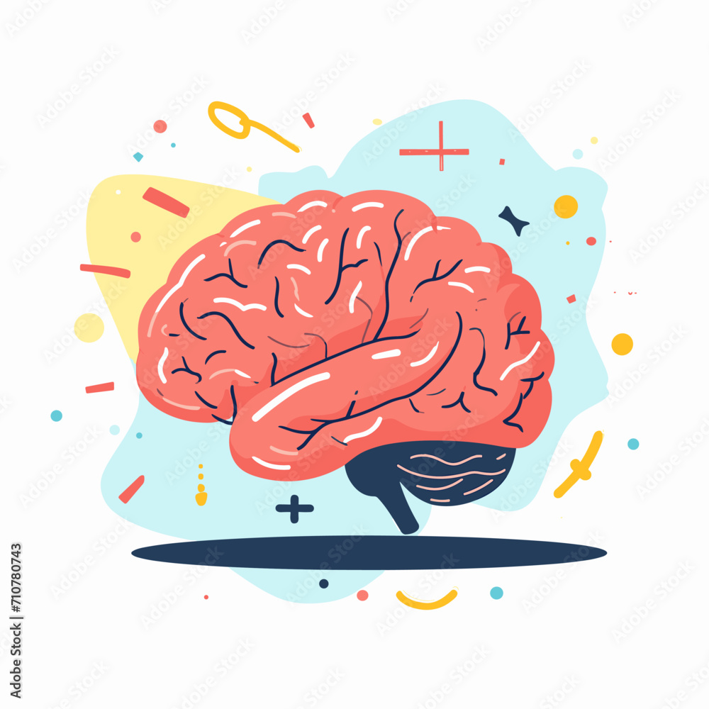 Human brain on white background, vector Human brain on white background, vector
