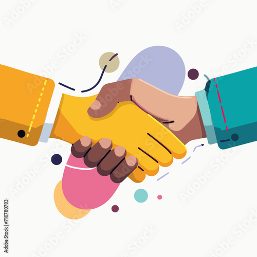 Businessmen handshake on white background, vector
