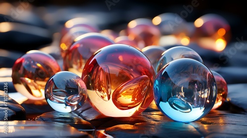 Luminescent Sphere: Rendering of Transparent Sphere with Reflection and Multicolored Lights