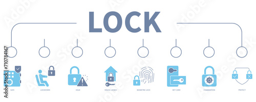 Lock banner web icon vector illustration concept