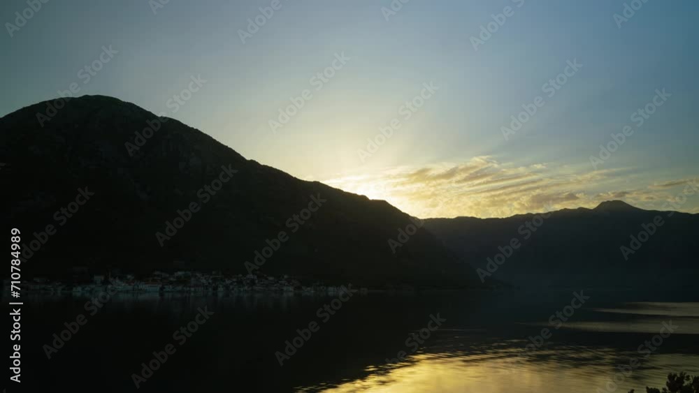 Sunset on the sea bay. Timelapse Sunset on the sea bay. Timelapse