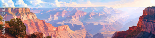 Canyon's Grandeur - Ultradetailed Grand Canyon Illustration for Creative Projects © Yannick