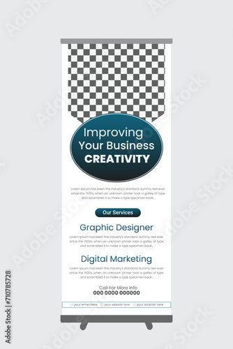 Corporate business roll up banner design and template full editable file with mockup design standee design © Rafi
