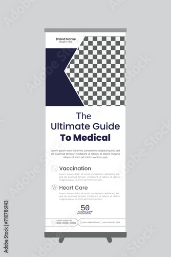 healthcare roll up banner design with mockup design full editable file roll up banner standee design