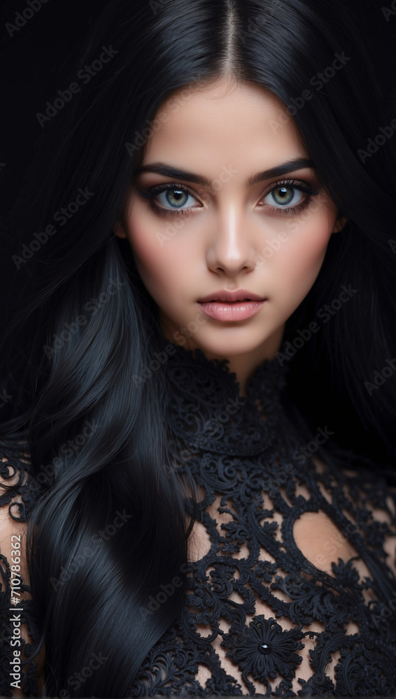 Modern dark haired female portrait Modern dark haired female portrait