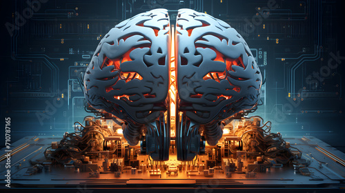 brain idea in the midnight, bright idea, AI generate
