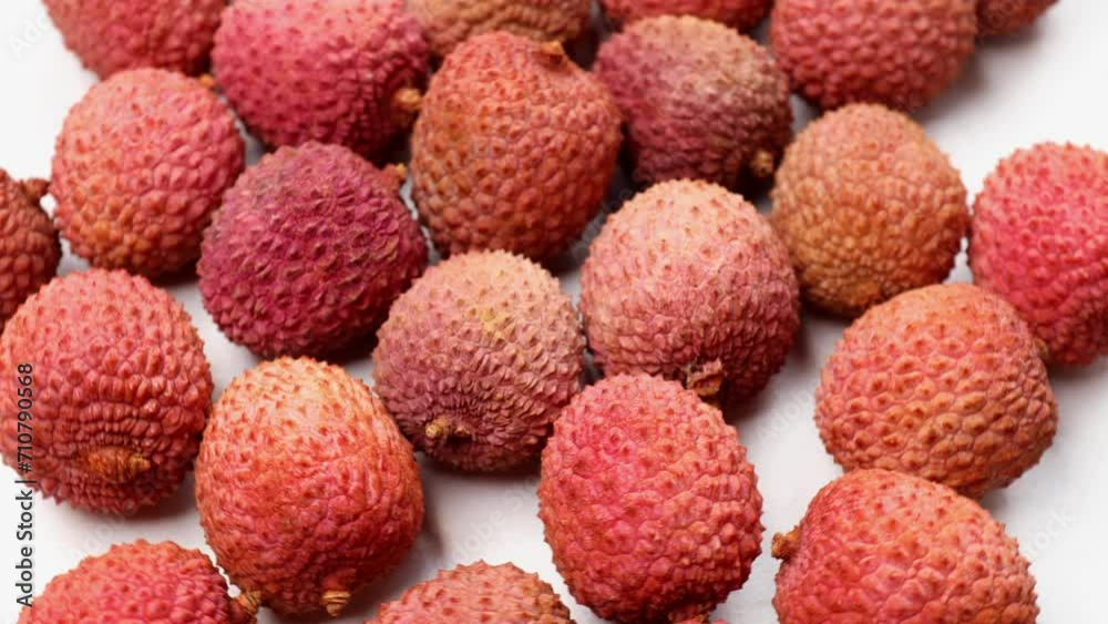 Lychee fruits, rotation in circle. tropical fruit lychee, Turning. selective focus. Lychee fruits, rotation in circle. tropical fruit lychee, Turning. selective focus.