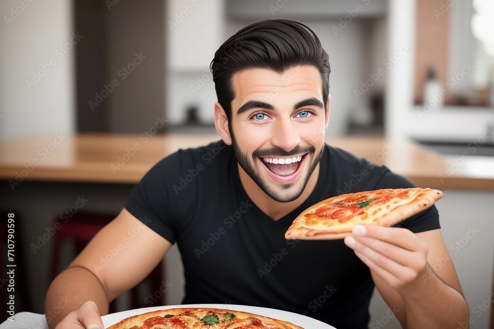 Male model, Model, Pizza, Man, Beautiful Man, People, Person, White Teeth, Restaurant, Food, eating. Generated AI
Male model, Model, Pizza, Man, Beautiful Man, People, Person, White Teeth, Restaurant, Food, eating. Generated AI