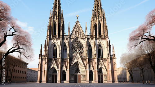 gothic cathedral in the evening
