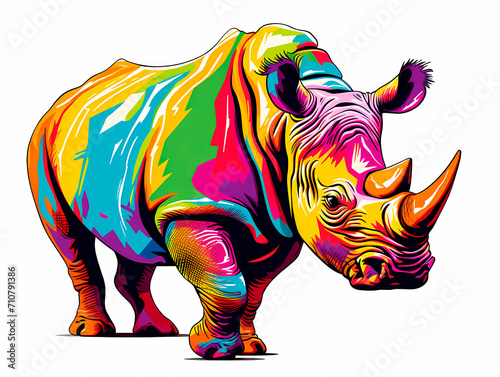 Rhinoceros vector illustration on white background.