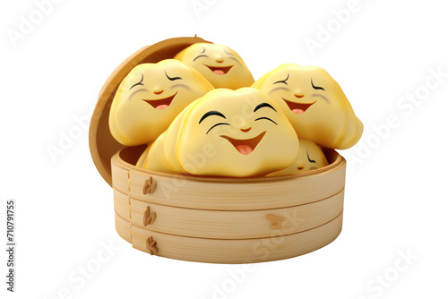 3d cartoon Character Dim Sum Traditional Chinese Dumplin photo