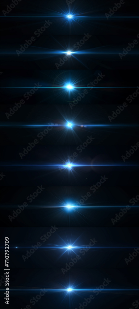 Blue Optical Solar Light Lens Flare Effect Isolated On Black Background ...