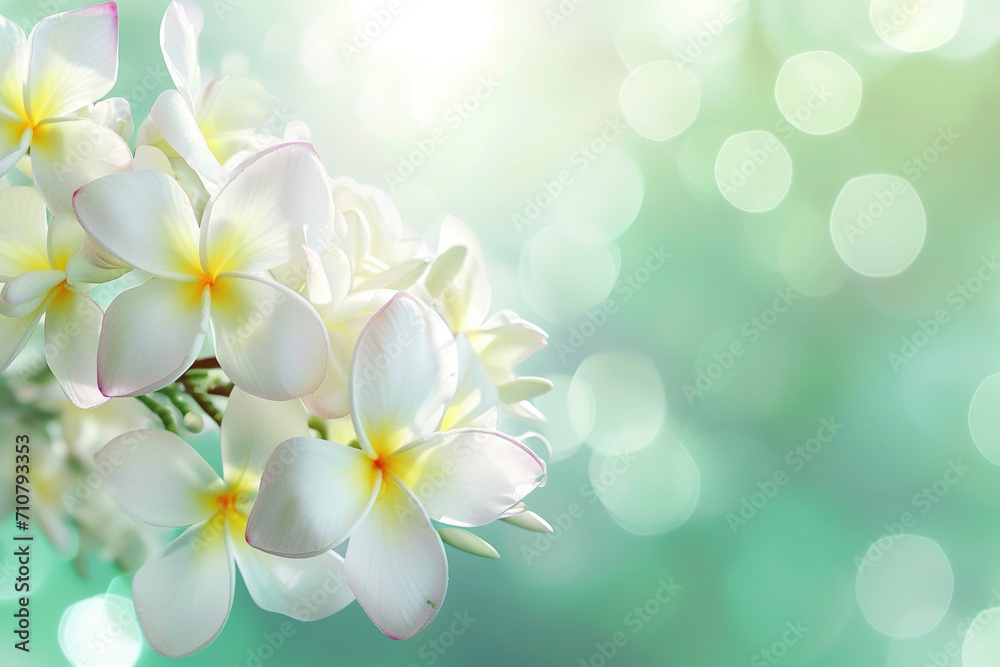 Light green background spa salon plumeria Light green background spa salon plumeria