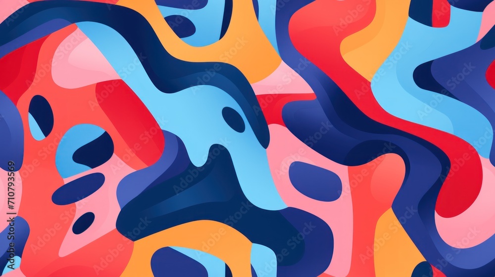 a multicolored abstract background with a pattern of wavy shapes and colors of blue, red, orange, and pink. a multicolored abstract background with a pattern of wavy shapes and colors of blue, red, orange, and pink.