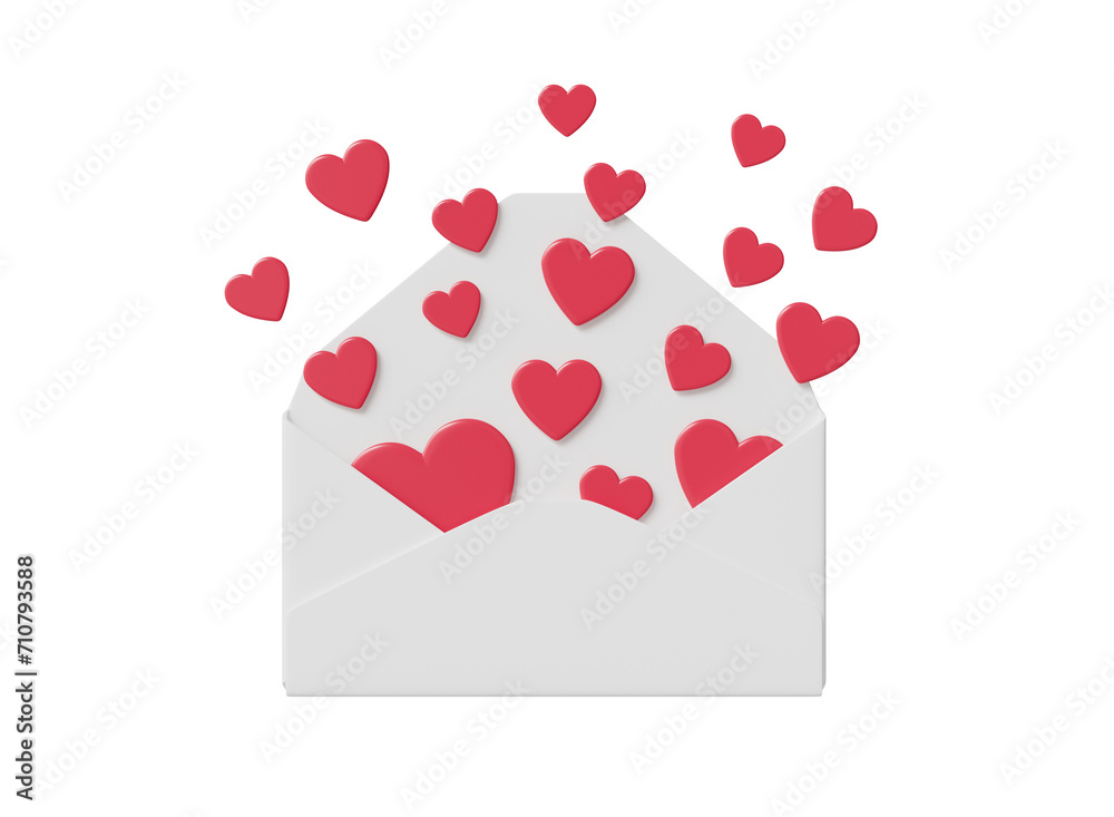 핑크 하트 편지 봉투 Pink Heart Mail Envelope