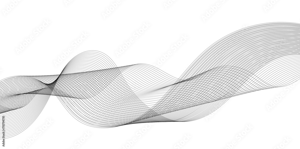 Abstract wavy technology curve lines on transparent background isolated. Grey wave swirl, frequency sound wave, twisted curve lines with blend effect. Abstract business wave lines. vector illustration Abstract wavy technology curve lines on transparent background isolated. Grey wave swirl, frequency sound wave, twisted curve lines with blend effect. Abstract business wave lines. vector illustration