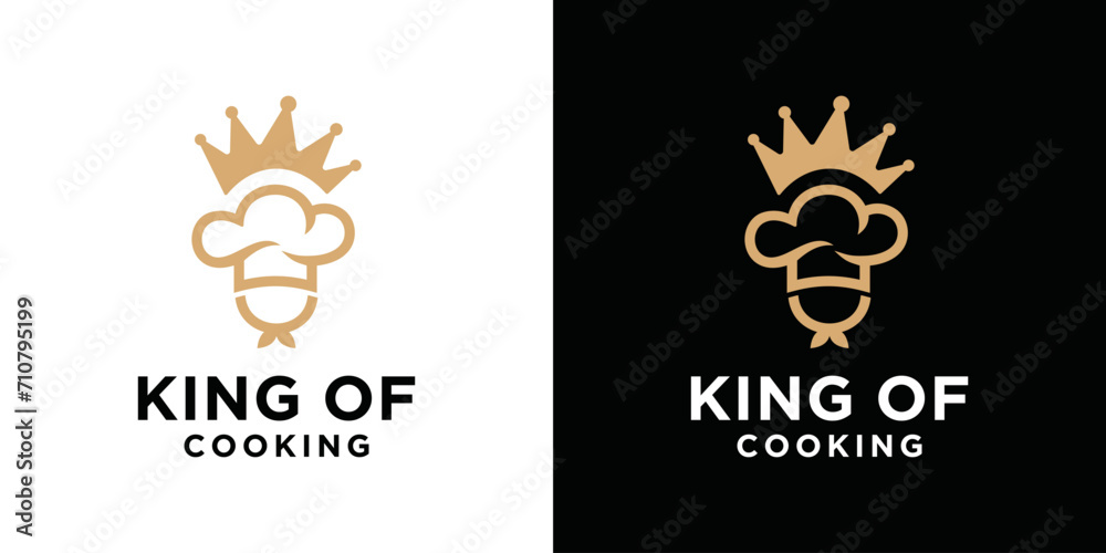 Chef king logo template. Brand Icon Symbol Logo Chef king with a luxurious appearance Chef king logo template. Brand Icon Symbol Logo Chef king with a luxurious appearance