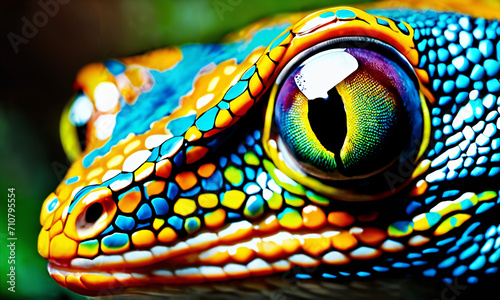 Close of photo of Lizard,, Generative AI