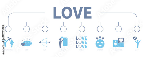 Love banner web icon vector illustration concept