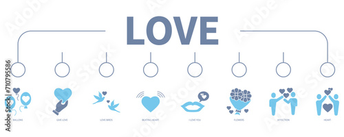 Love banner web icon vector illustration concept