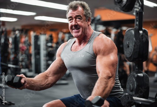 man working out with dumbbells