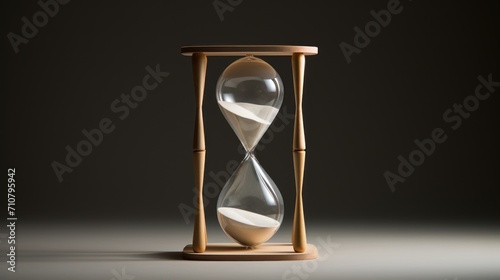  an hourglass sitting on top of a wooden stand with an hour glass in the middle of the hour and an hour glass in the middle of the hour.