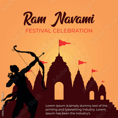 Ram Navami celebration lord Rama with bow arrow