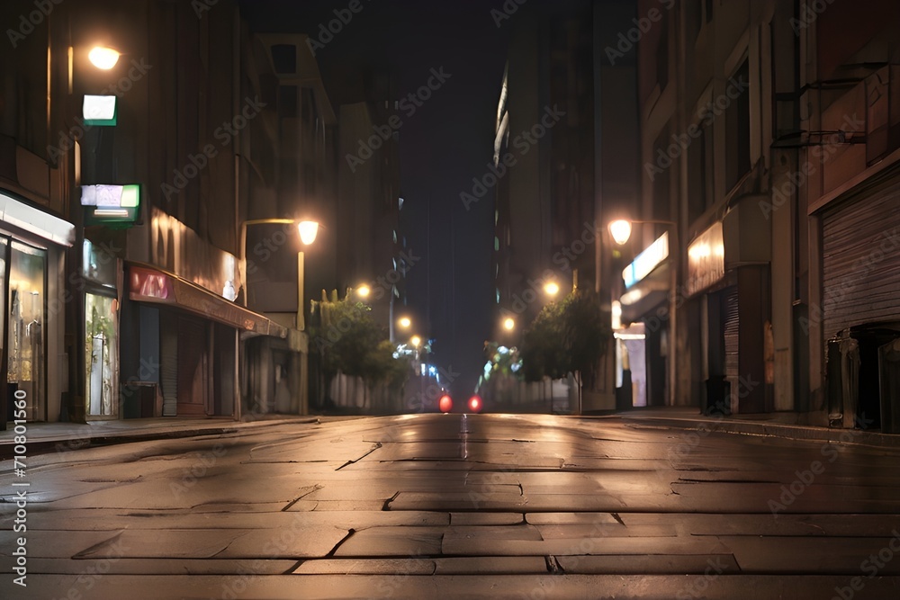 Empty street in the night