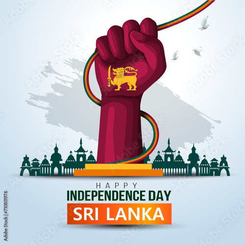 happy independence day Sri Lanka poster design abstract vector illustration design