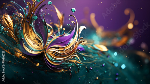 Fotografia Abstract festive background with elements for Venetian Mardi Gras holiday