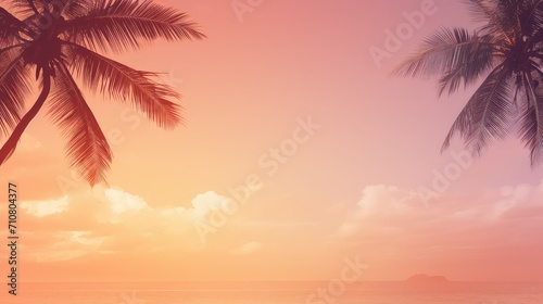 vacation banner summer background illustration tropical palm  ocean sand  relaxation holiday vacation banner summer background