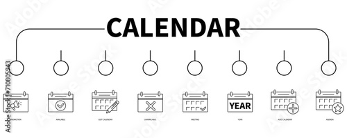 Calendar banner web icon vector illustration concept photo