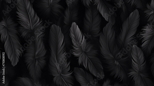 close up of texture - black feathers © alexkich