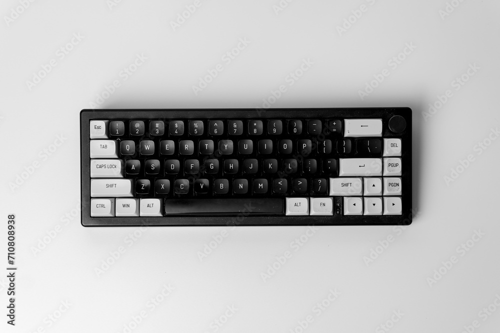 black keyboard in white bacground