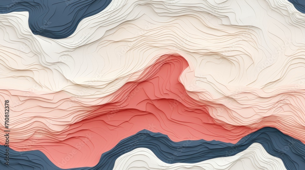 Obraz na płótnie a topographic map background concept, highlighting the paper texture design, an imitation of a geographical map to form a visually appealing seamless pattern. SEAMLESS PATTERN. SEAMLESS WALLPAPER. w salonie