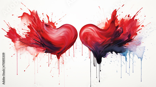 watercolor heart. Abstract painting background. Watercolor heart shape. photo