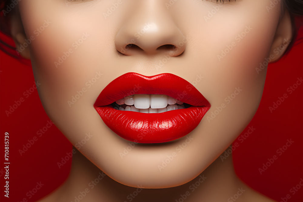 Passionate red lips,macro photography Passionate red lips,macro photography