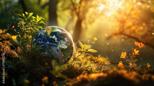 The globe as a symbol of environmental harmony photo