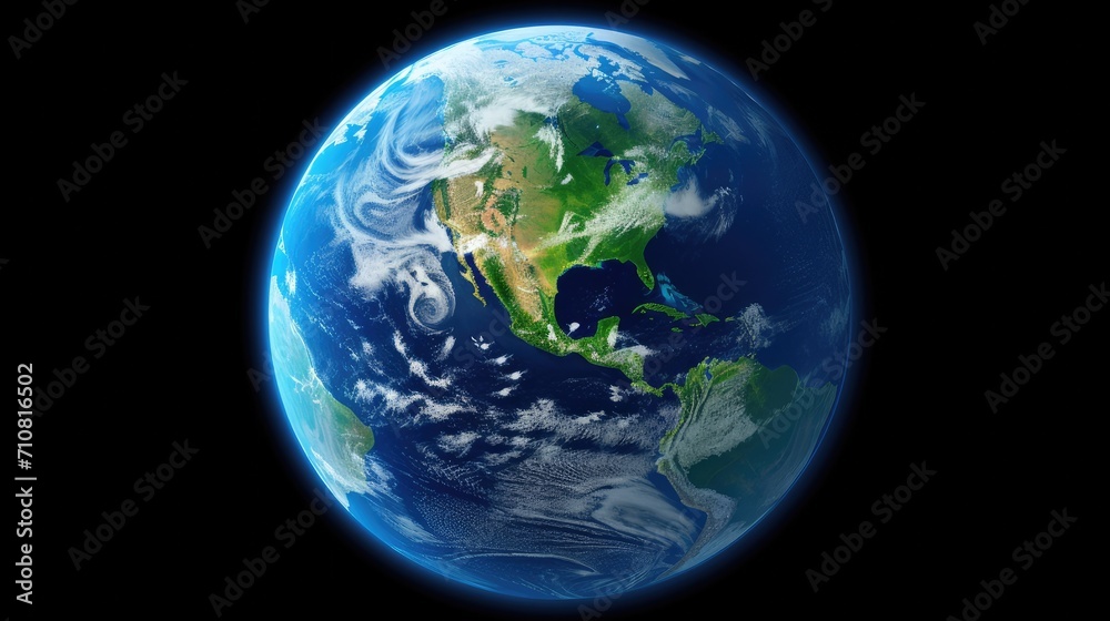 Fototapeta premium the globe from space, presenting a detailed and authentic Earth surface and world map as seen from outer space, a minimalist modern style for a visually impactful image.