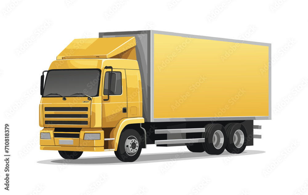 Cargo truck isolated on white