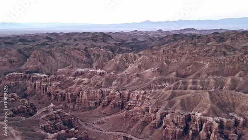 Charyn. Kazakhstan. Charyn canyon aerial video from a quadcopter.