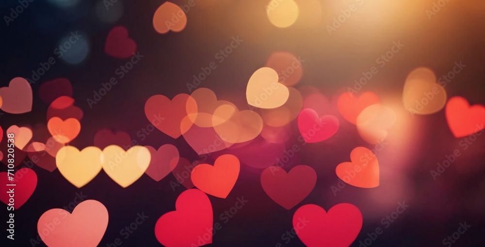 Red Hearts Bokeh Background