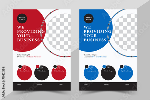 Corporate business flyer template design set, a bundle of 2 templates of different colors a4 flyer template, modern business flyer template, abstract business flyer and creative design, Business Flyer