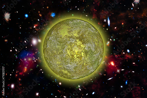 Moon and galaxies. The elements of this image furnished by NASA.