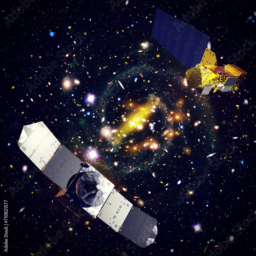Spaceships and outer space. Galaxy view. The elements of this image furnished...
