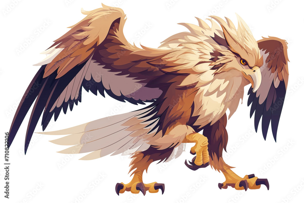 Beautiful mythical griffin on a white background. Beautiful mythical griffin on a white background.