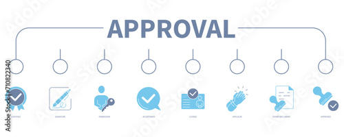 Approval banner web icon vector illustration concept