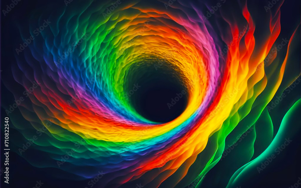 Fototapeta premium A blendng tunnel showcasing a grainy gradient background in various rainbow hues