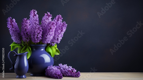 Large flower bed with multi-colored hyacinths, traditional easter flowers, flower background, easter spring background.